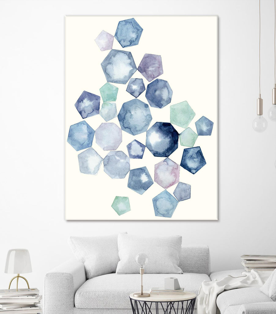 Watercolor Hexagons B by Natasha Marie on GIANT ART - red abstract