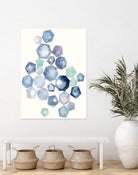 Watercolor Hexagons B by Natasha Marie on GIANT ART - red abstract