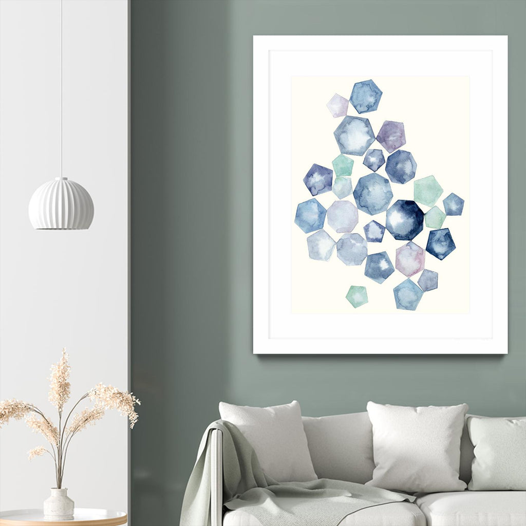 Watercolor Hexagons B by Natasha Marie on GIANT ART - red abstract