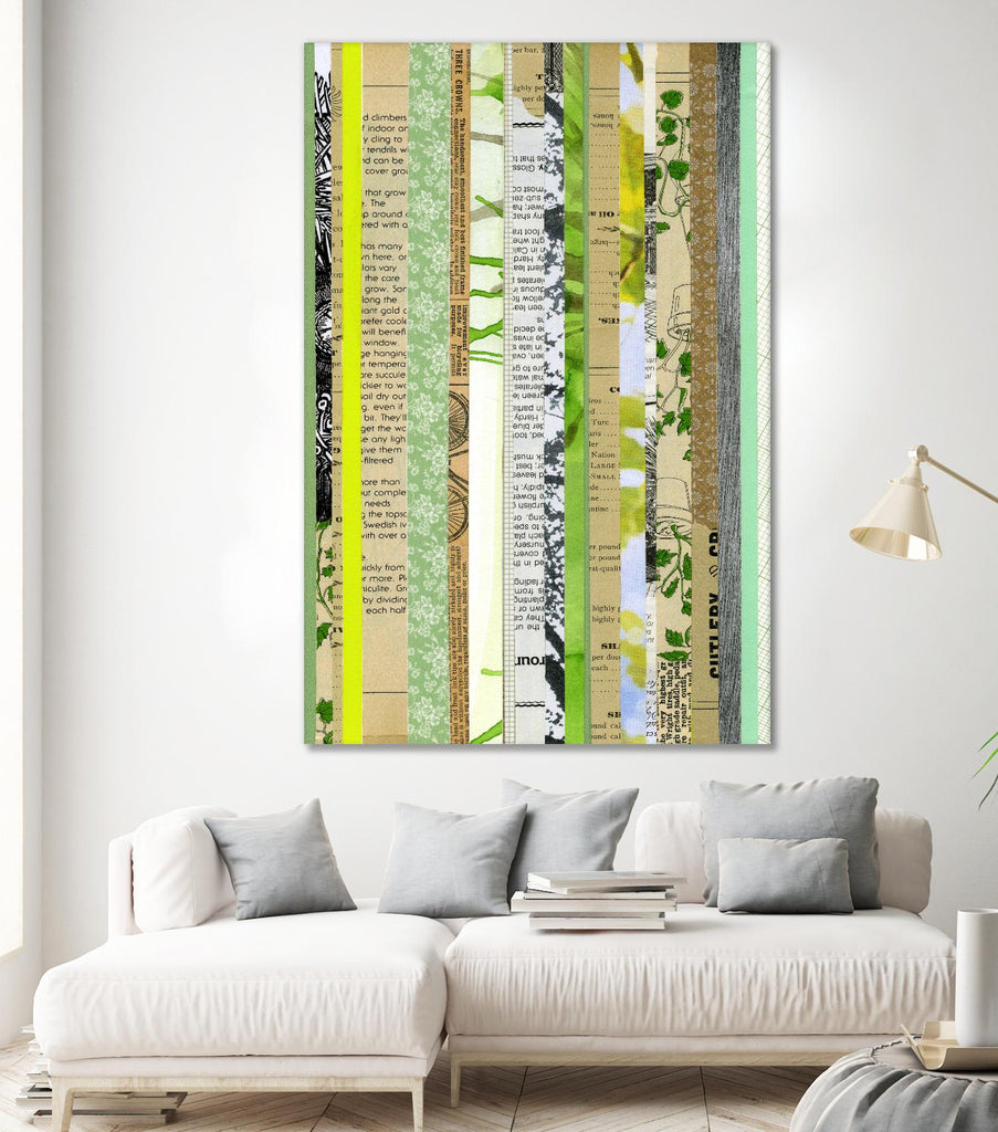 Paper Strip Collage C by Natasha Marie on GIANT ART - green abstract