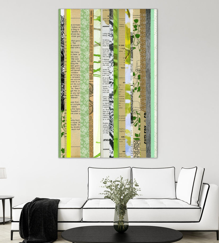 Collage de bandes de papier C par Natasha Marie sur GIANT ART - vert abstrait