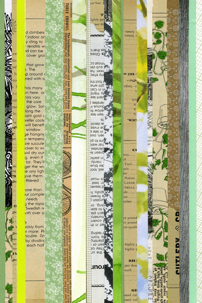Collage de bandes de papier C par Natasha Marie sur GIANT ART - vert abstrait