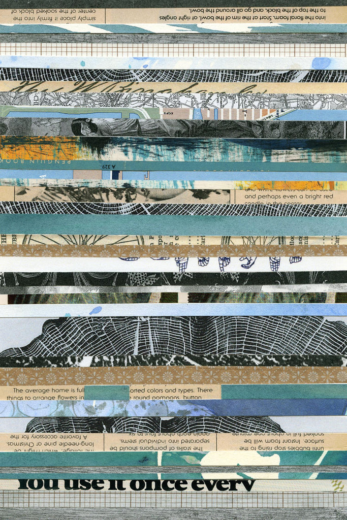 Collage de bandes de papier E par Natasha Marie sur GIANT ART - noir abstrait