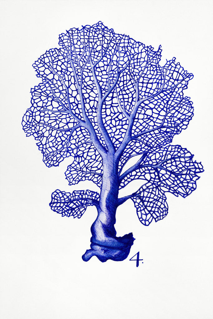 Vie marine au stylo 4 par Millie Brooks sur GIANT ART - bleu nautique