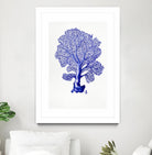 Sea Life in Pen 4 by Millie Brooks on GIANT ART - blue botanical