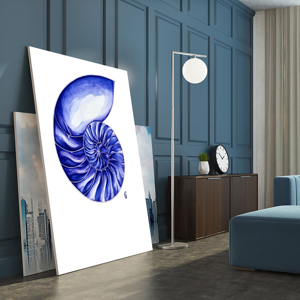 Sea Life in Pen 6 by Millie Brooks on GIANT ART - blue nautical