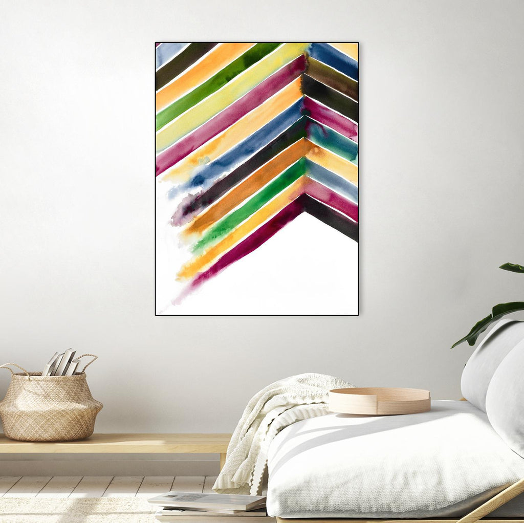 Inky Stripes 1 by Gordon, Ben Gordon on GIANT ART - green abstracts watercolor