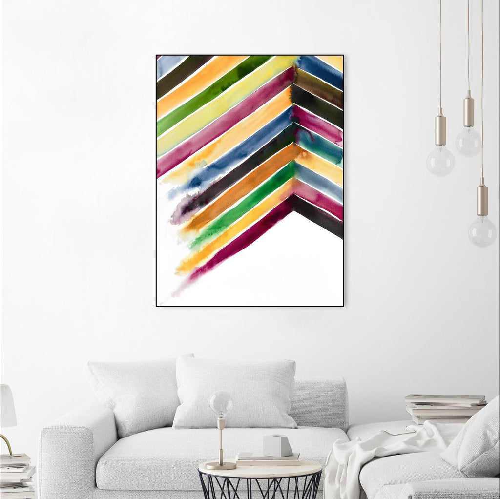 Inky Stripes 1 by Gordon, Ben Gordon on GIANT ART - green abstracts watercolor