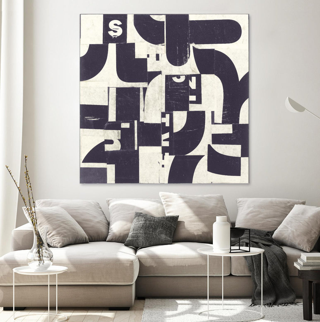 Collaged Letters Purple D by JB Hall on GIANT ART - white abstract