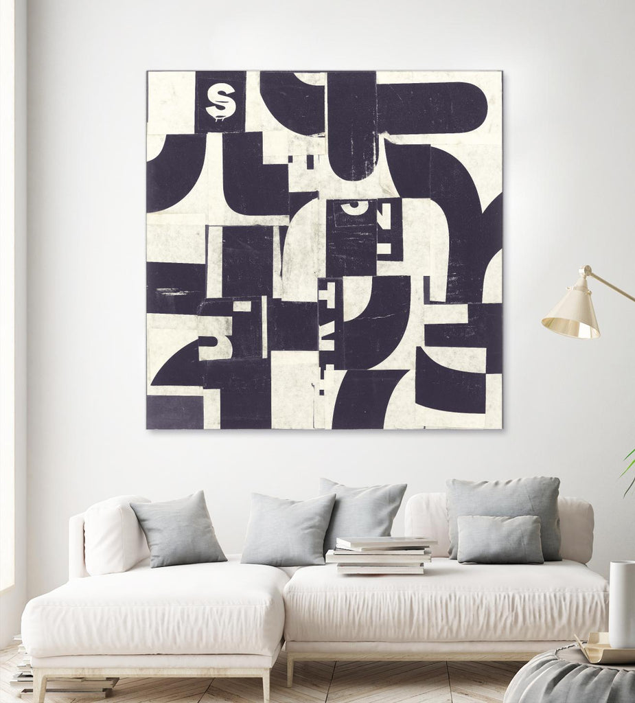 Collaged Letters Purple D by JB Hall on GIANT ART - white abstract