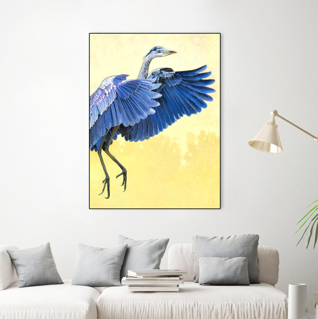 Great Blue Heron by Max Hayslette on GIANT ART - blue animals