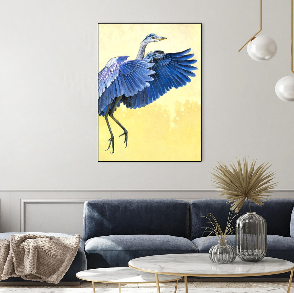 Great Blue Heron par Max Hayslette sur GIANT ART - animaux bleus