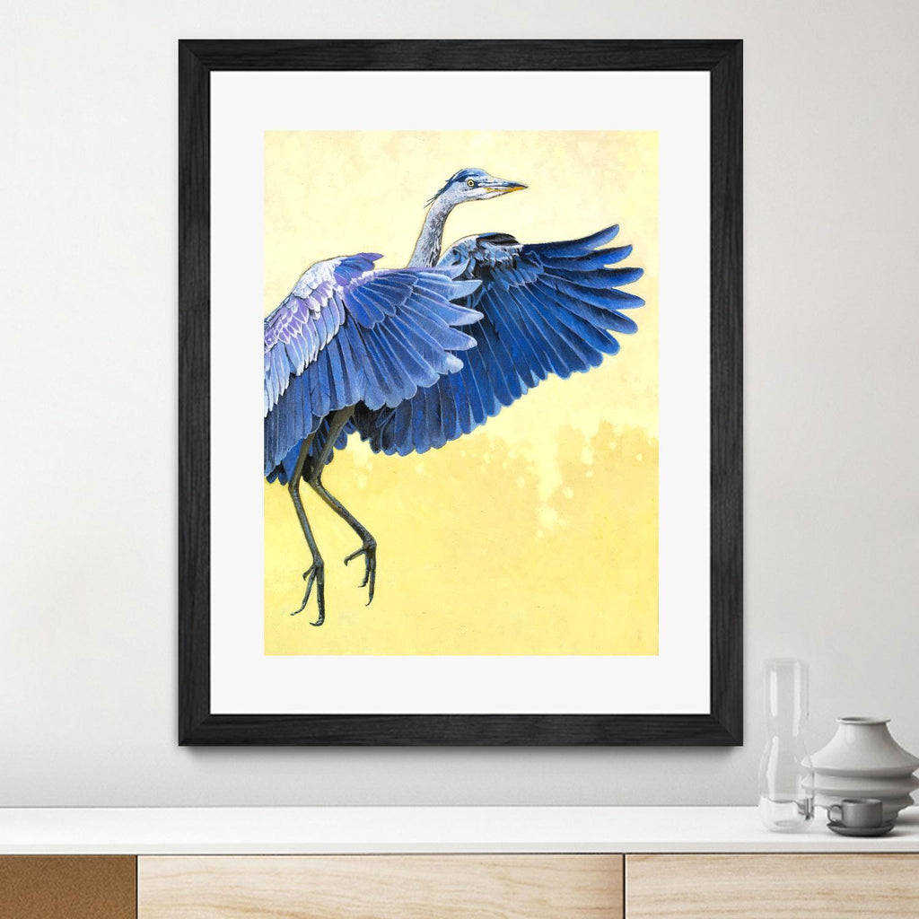 Great Blue Heron by Max Hayslette on GIANT ART - blue animal oiseau