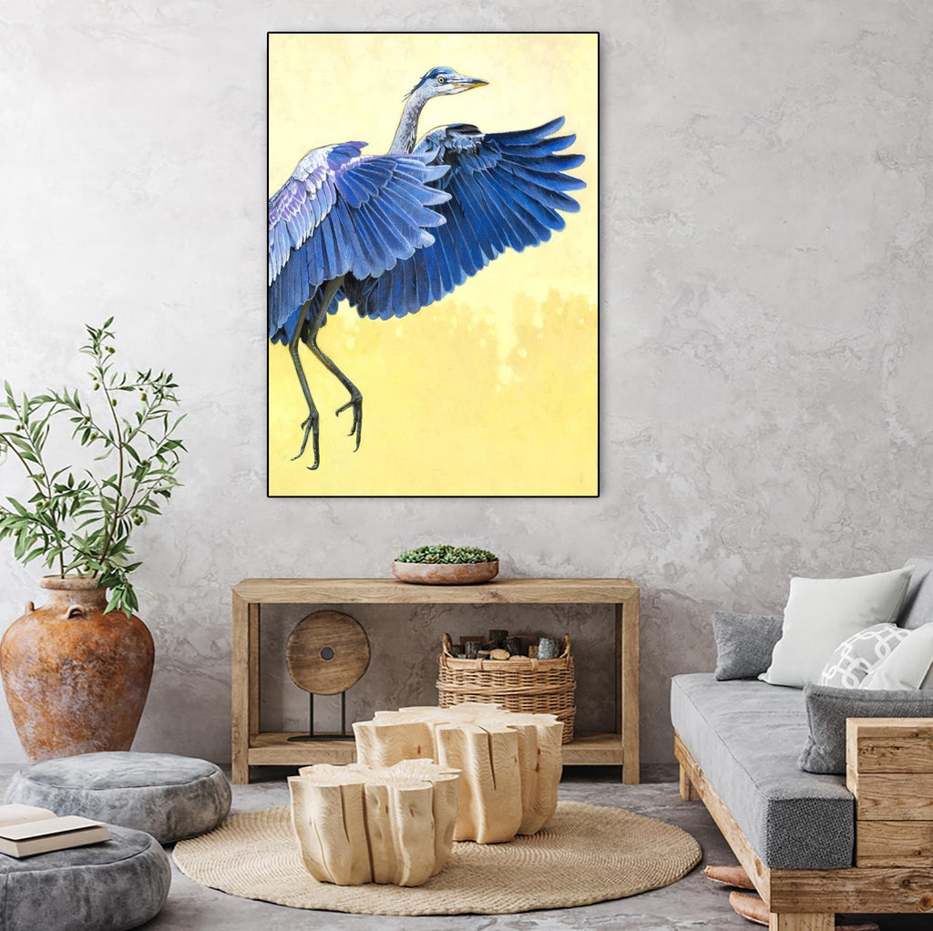 Great Blue Heron par Max Hayslette sur GIANT ART - animaux bleus