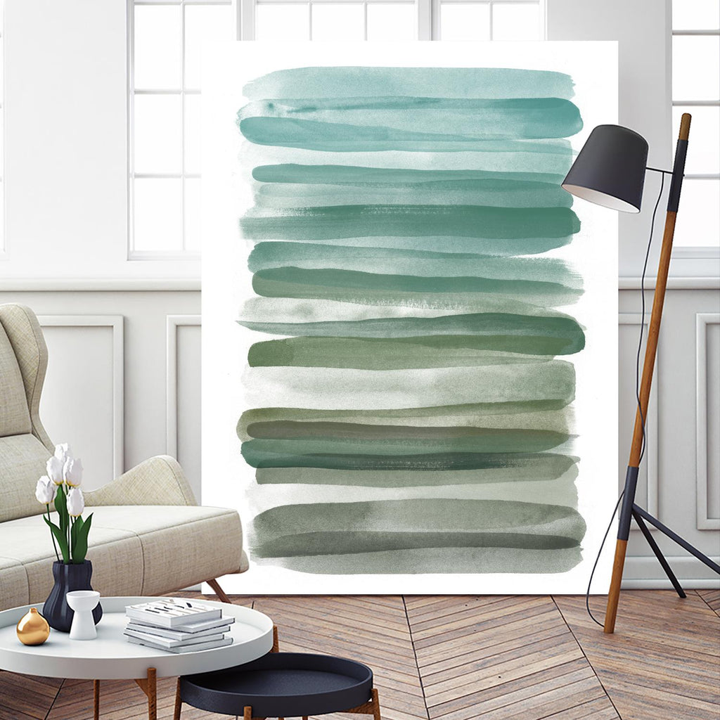 Watercolor Stripes A by THE Studio on GIANT ART - turquoise abstract