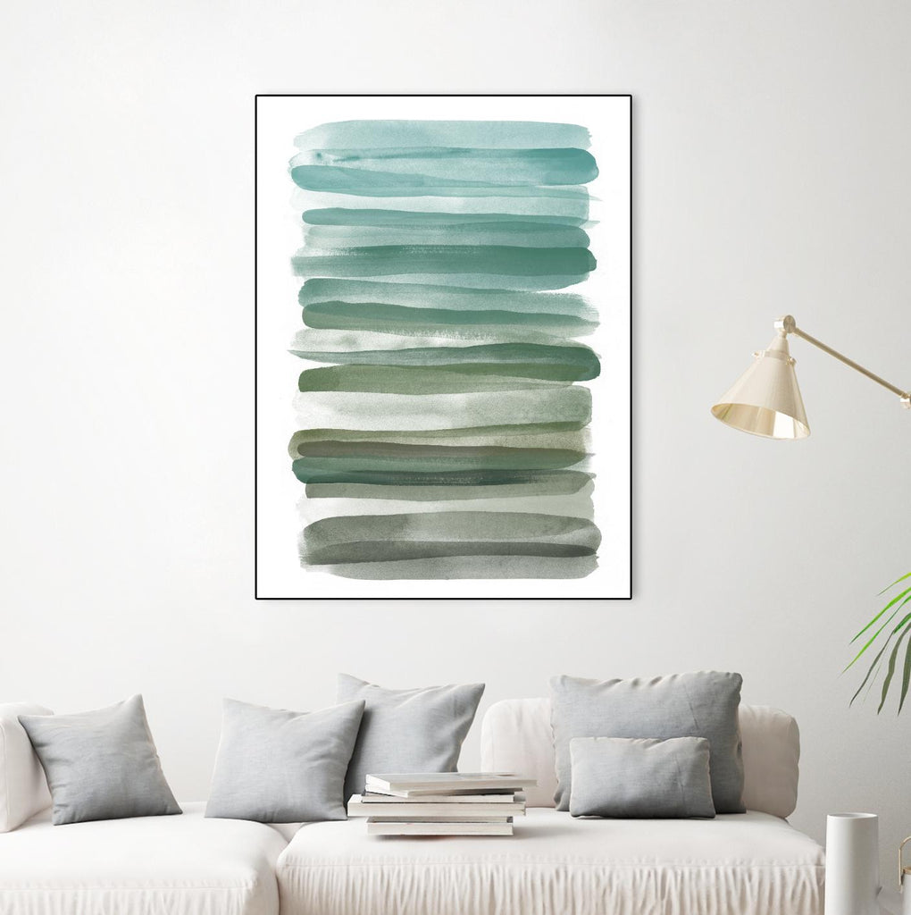 Watercolor Stripes A by THE Studio on GIANT ART - turquoise abstract