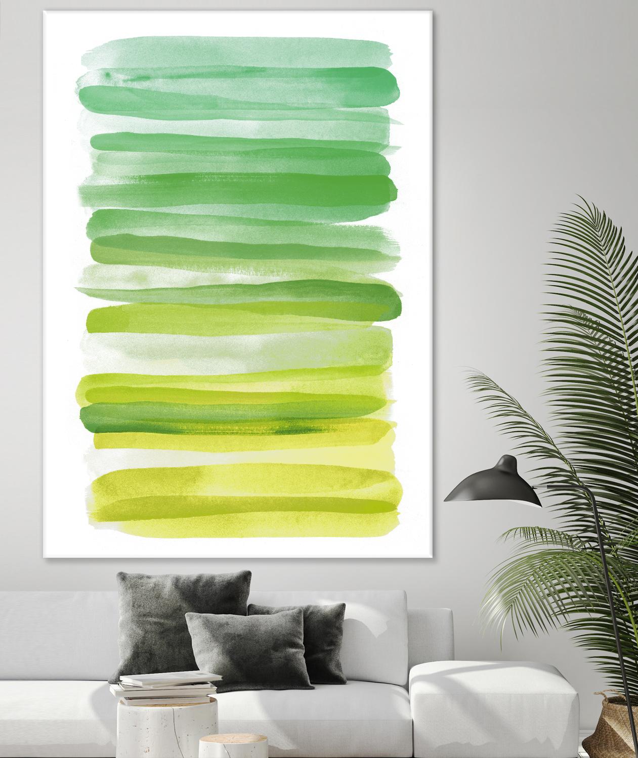 Watercolor Stripes D by THE Studio on GIANT ART - white abstract