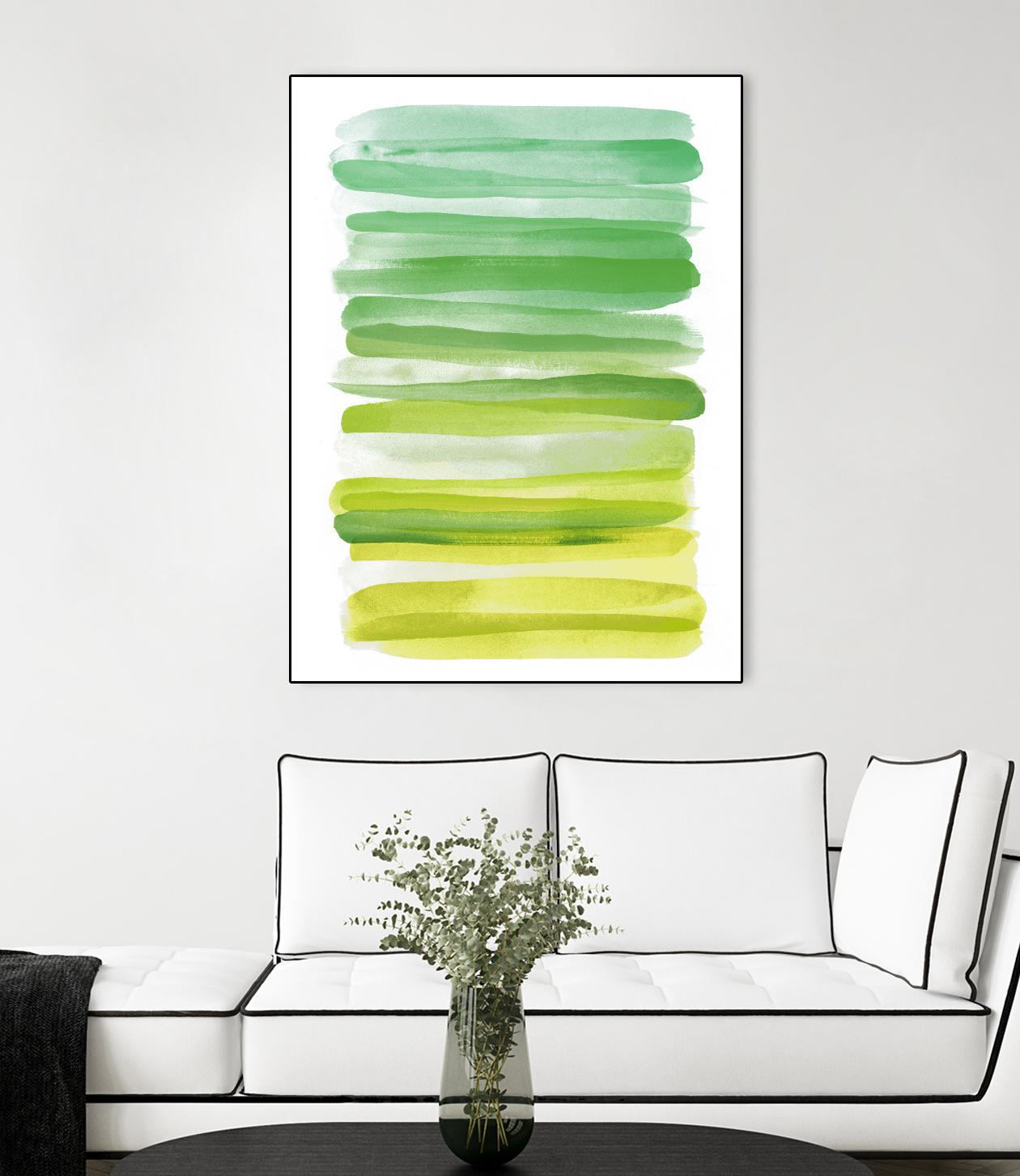 Watercolor Stripes D by THE Studio on GIANT ART - white abstract