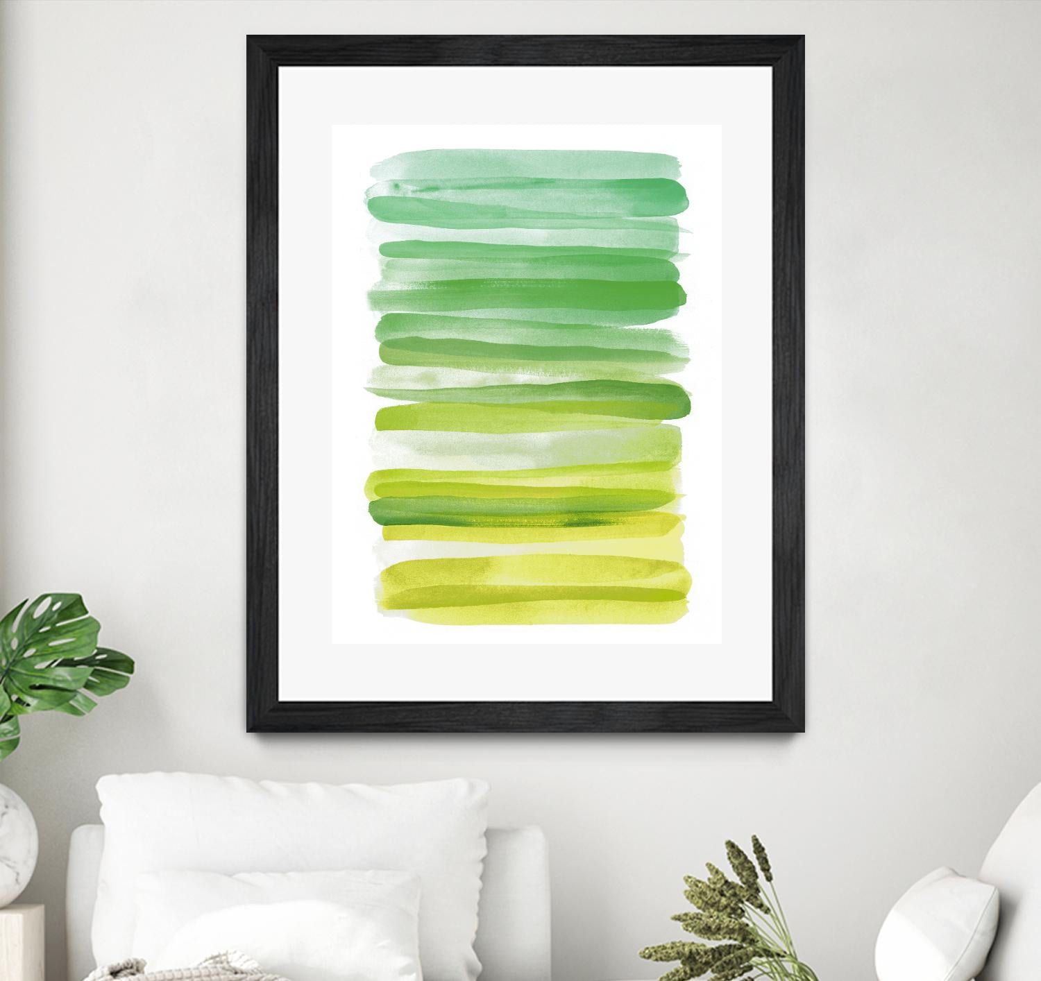 Watercolor Stripes D by THE Studio on GIANT ART - white abstract