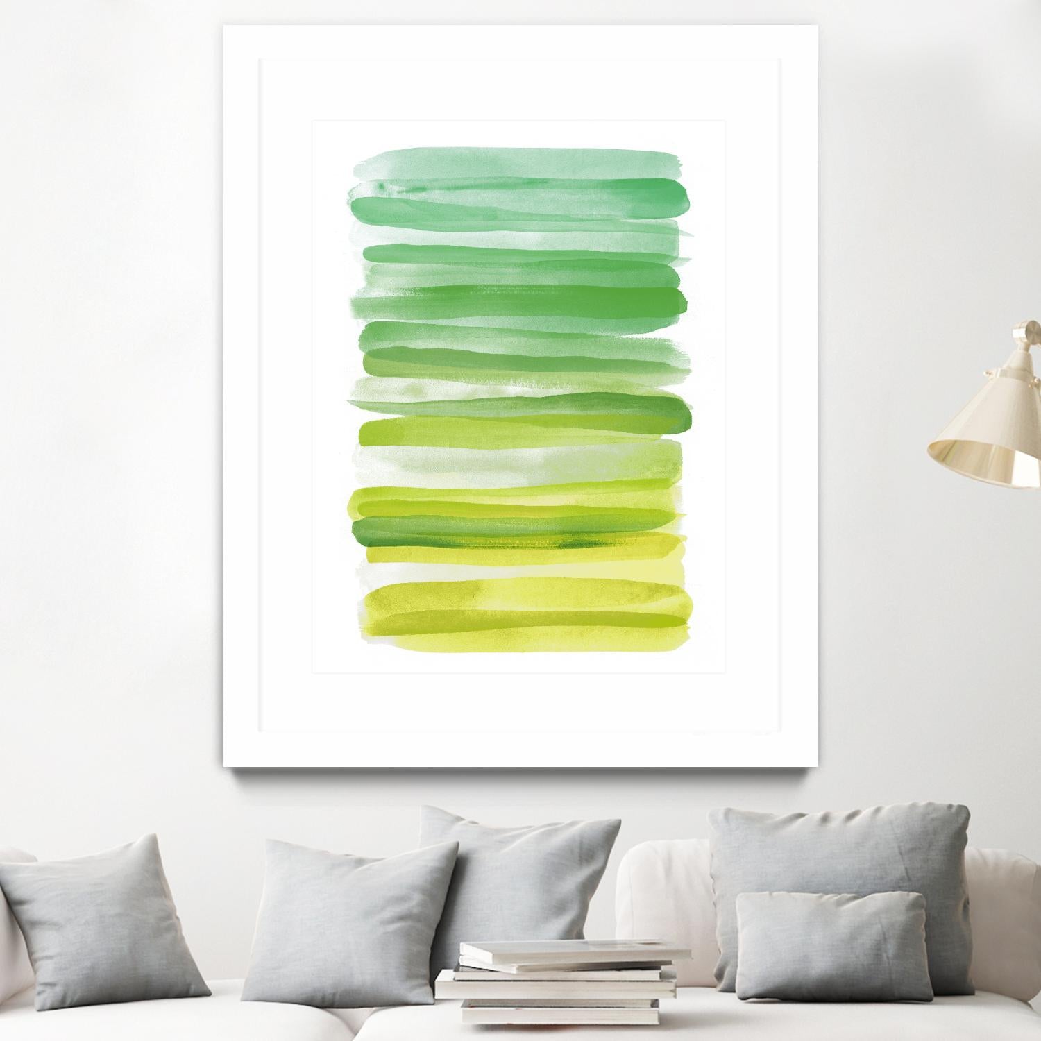 Watercolor Stripes D by THE Studio on GIANT ART - white abstract