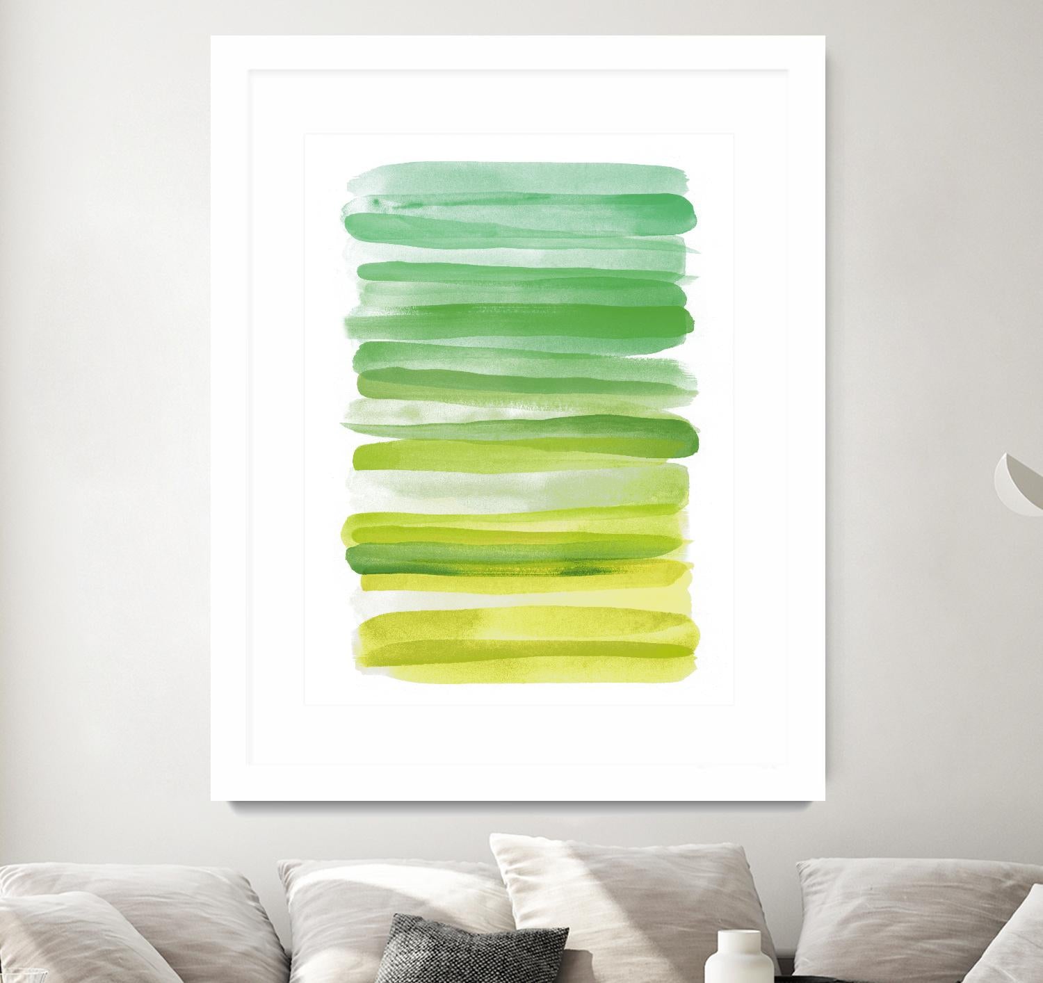 Watercolor Stripes D by THE Studio on GIANT ART - white abstract