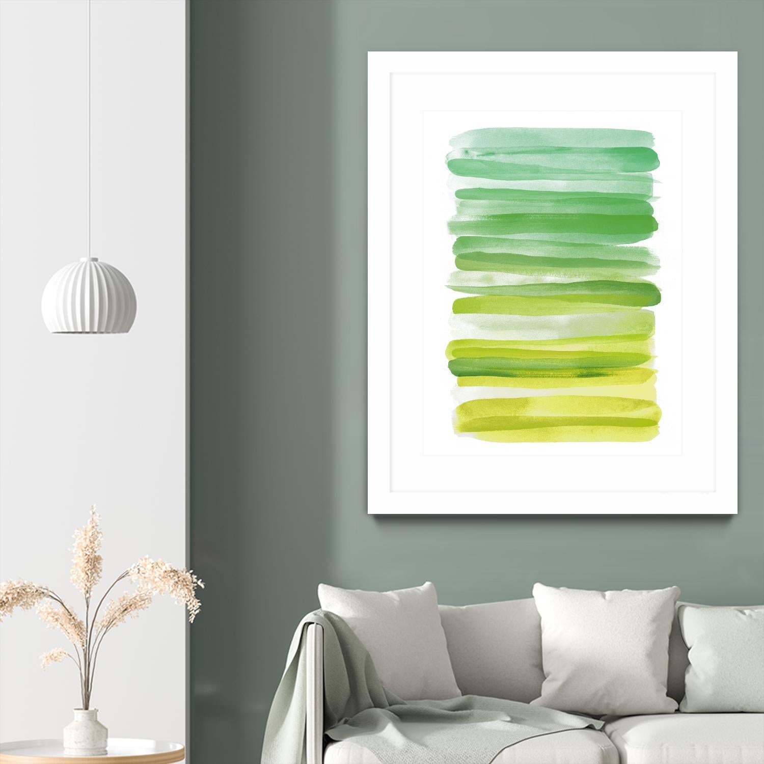 Watercolor Stripes D by THE Studio on GIANT ART - white abstract