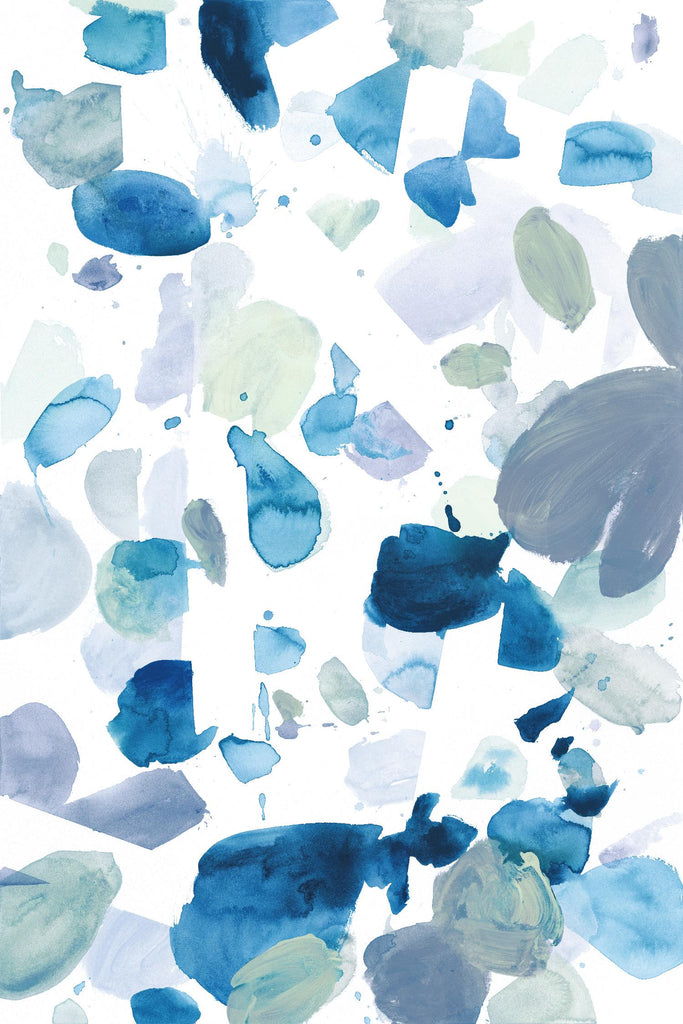 Danse des papillons en bleu B par Allyson Fukushima sur GIANT ART - abstrait blanc