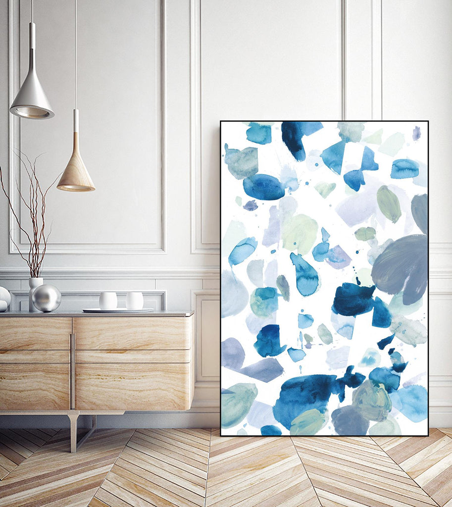 Butterfly Dance in Blue B by Allyson Fukushima on GIANT ART - white abstract
