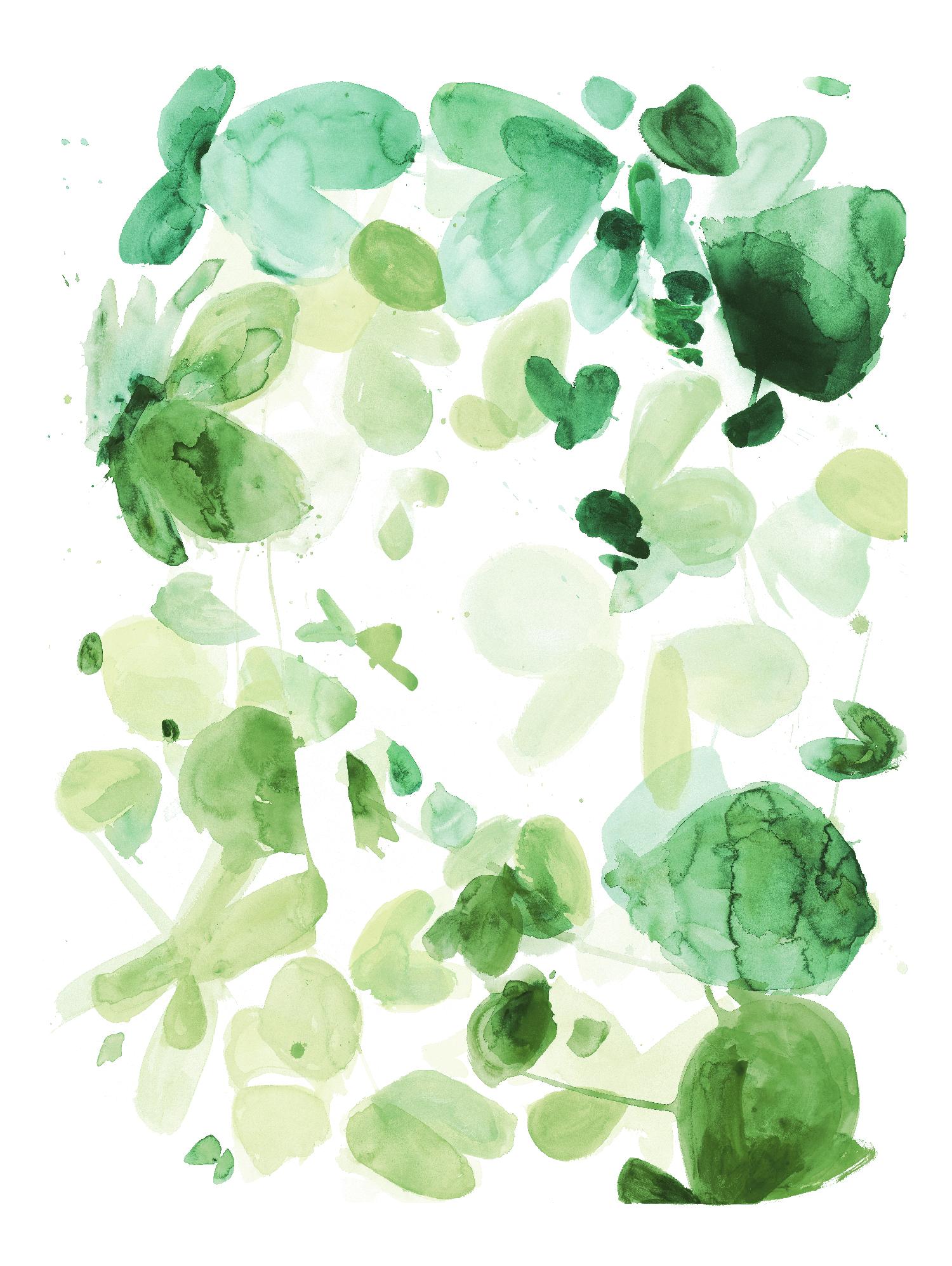 Butterfly Dance in Green C by Allyson Fukushima on GIANT ART - white abstract