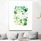 Butterfly Dance in Green C by Allyson Fukushima on GIANT ART - white abstract