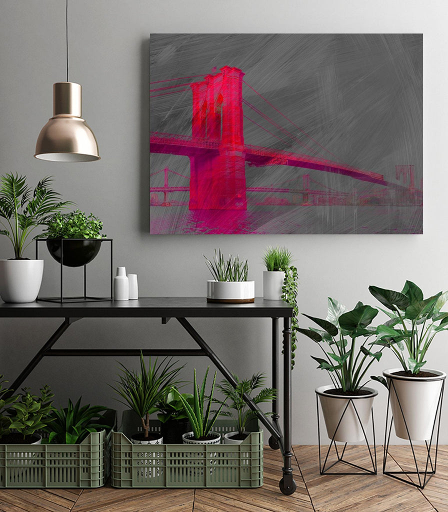 Brooklyn Bridge by THE Studio on GIANT ART - pink architecture pont