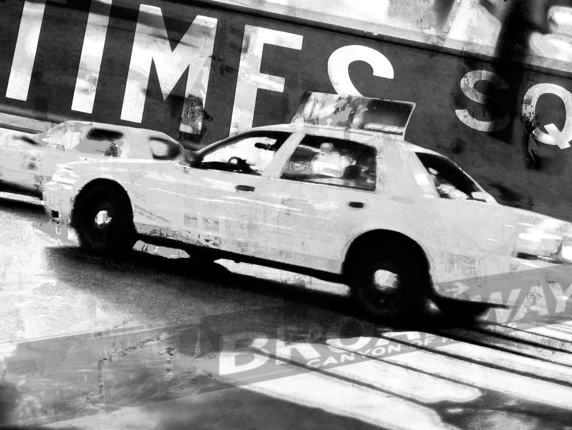 Times Square Taxi 2 par GI ArtLab sur GIANT ART - scène de ville noire