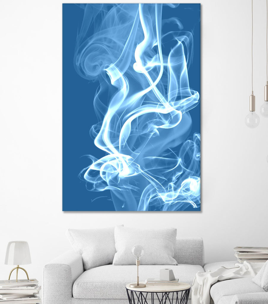 Cyan Smoke by GI ArtLab on GIANT ART - white abstract
