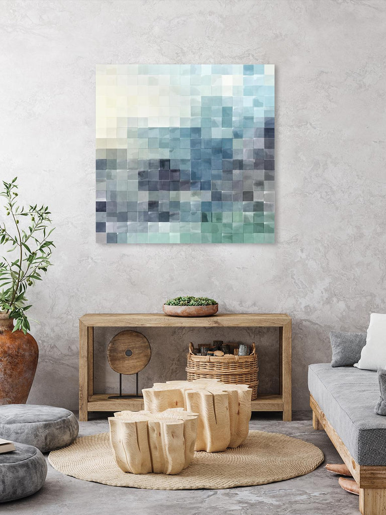 Gridded Watercolor Landscape A by THE Studio on GIANT ART - green abstract