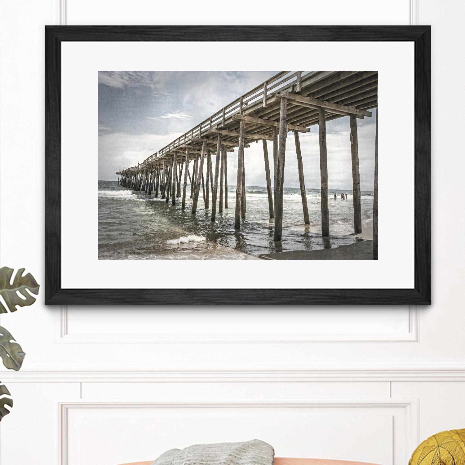 Old Wooden Pier by Lillis Werder on GIANT ART - brown costal