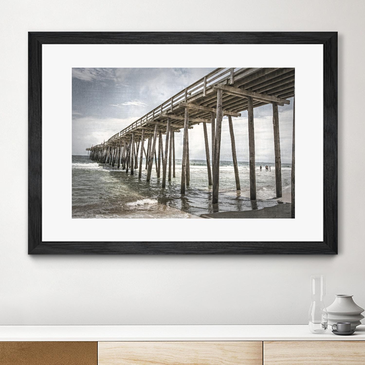 Old Wooden Pier by Lillis Werder on GIANT ART - brown costal