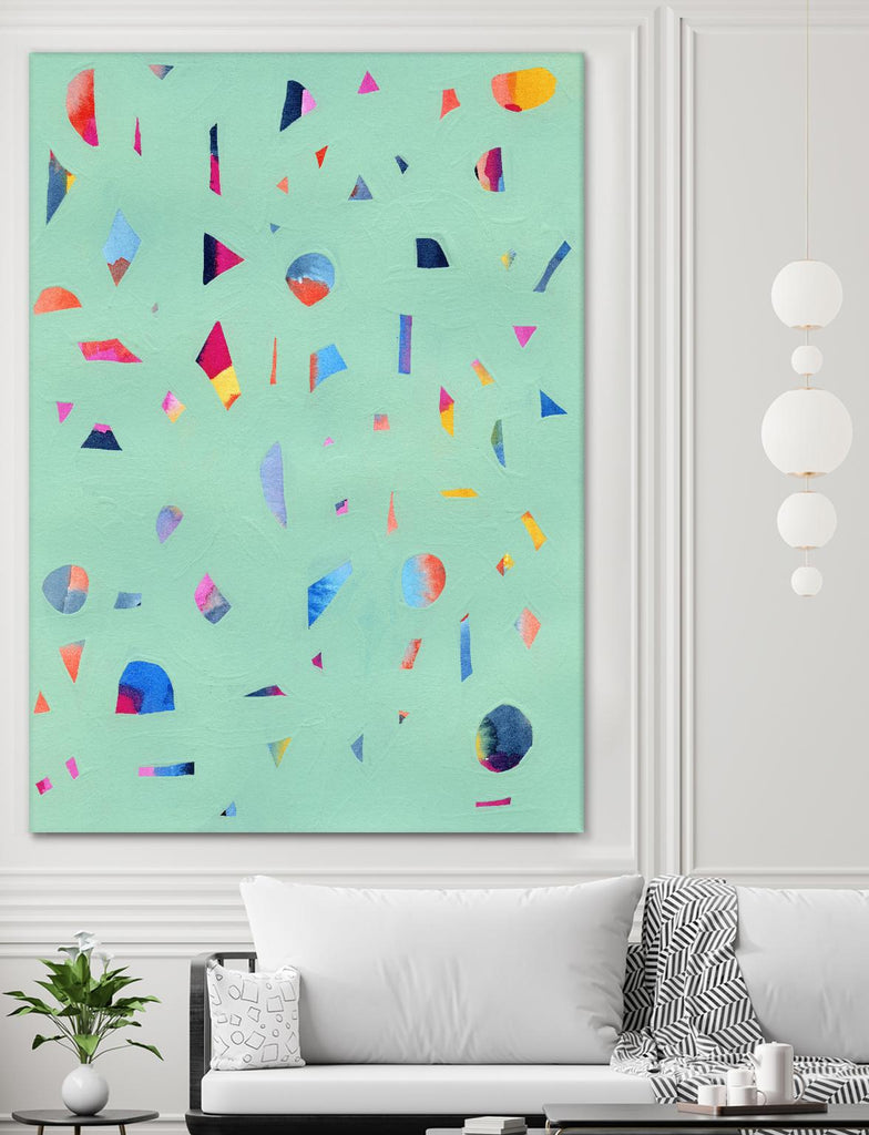 Confetti 1 par Erin Lin sur GIANT ART - abstrait turquoise