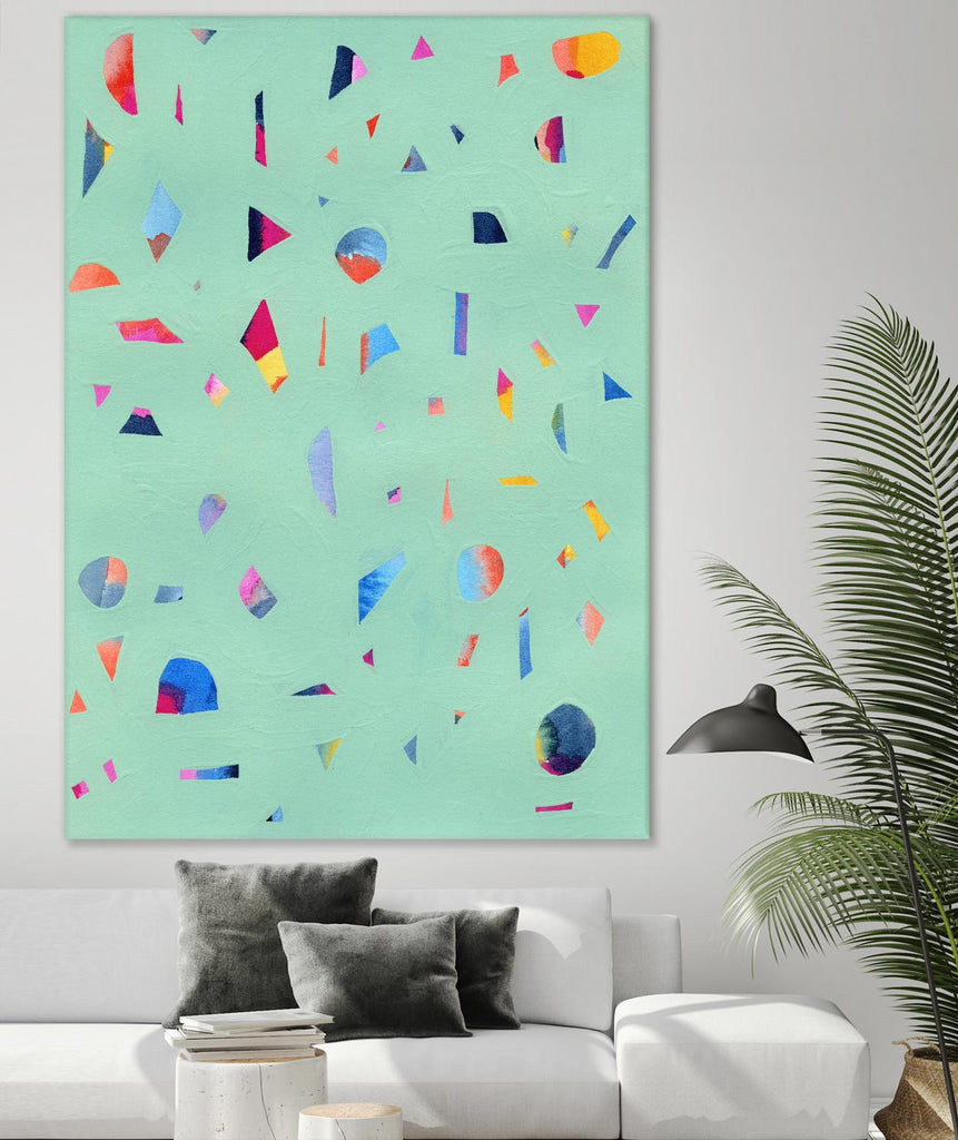 Confetti 1 by Erin Lin on GIANT ART - turquoise abstract