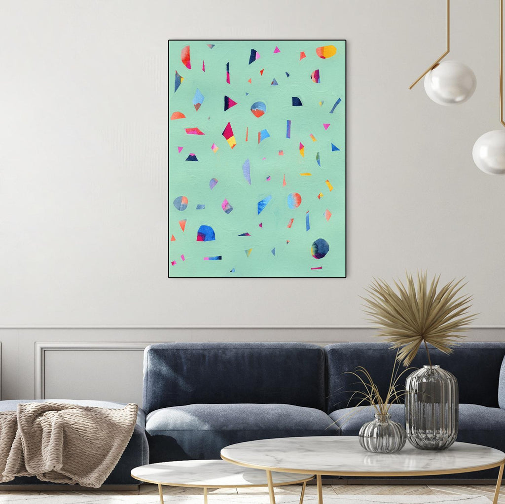 Confetti 1 by Erin Lin on GIANT ART - turquoise abstract