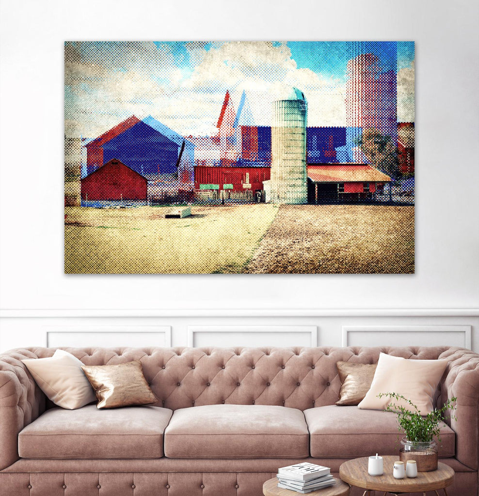 Farmland A par THE Studio sur GIANT ART - paysage rouge