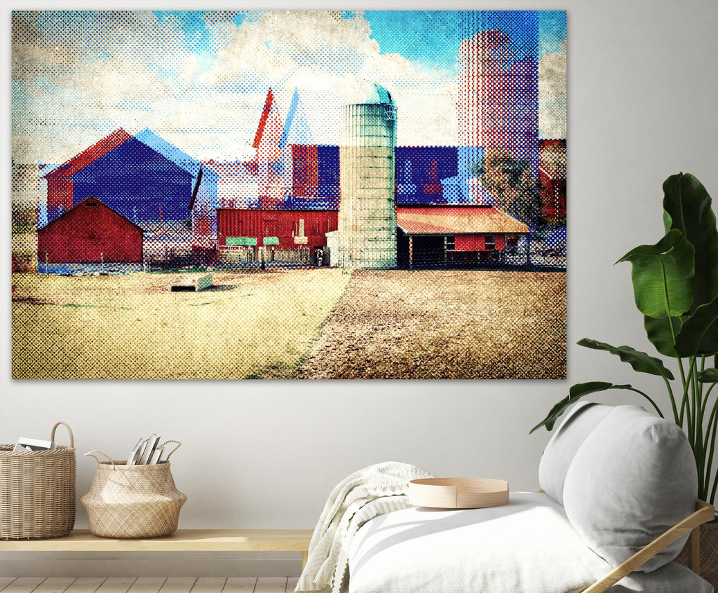 Farmland A par THE Studio sur GIANT ART - paysage rouge