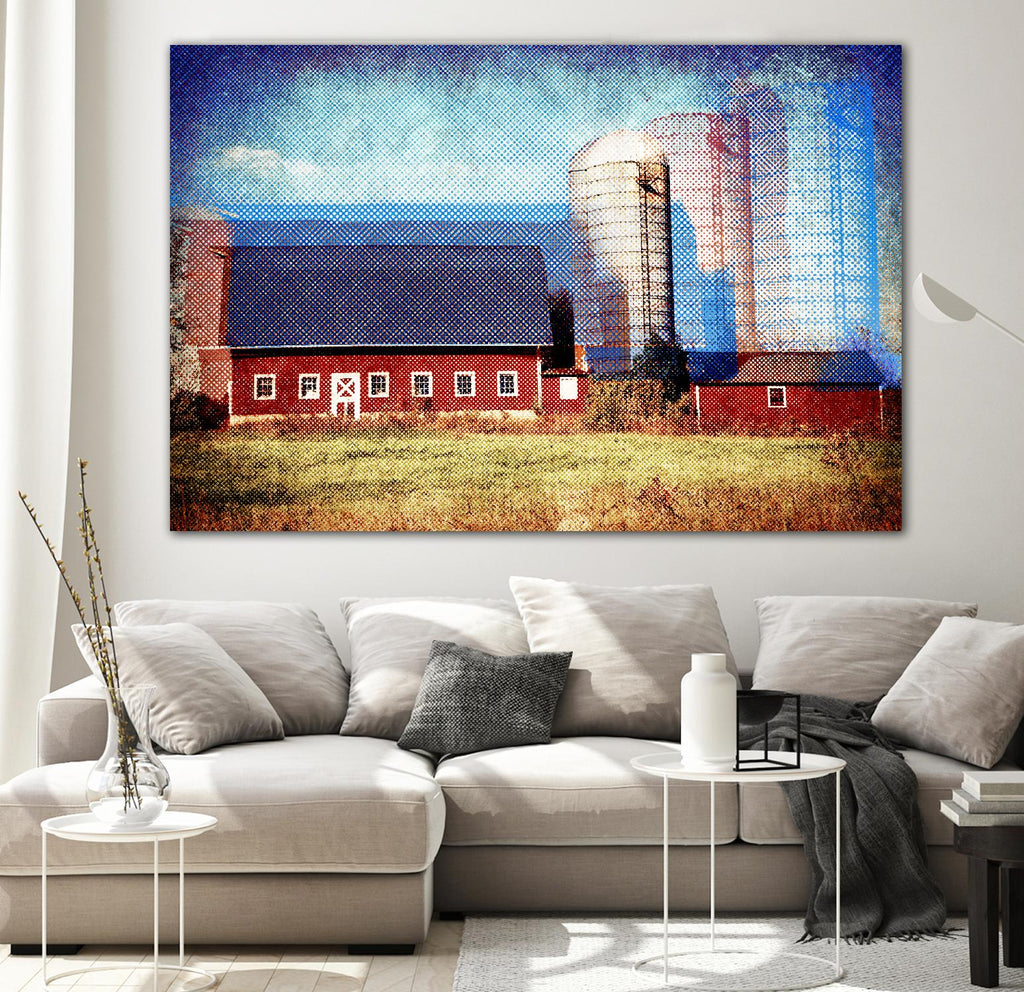 Farmland B par THE Studio sur GIANT ART - paysage rouge