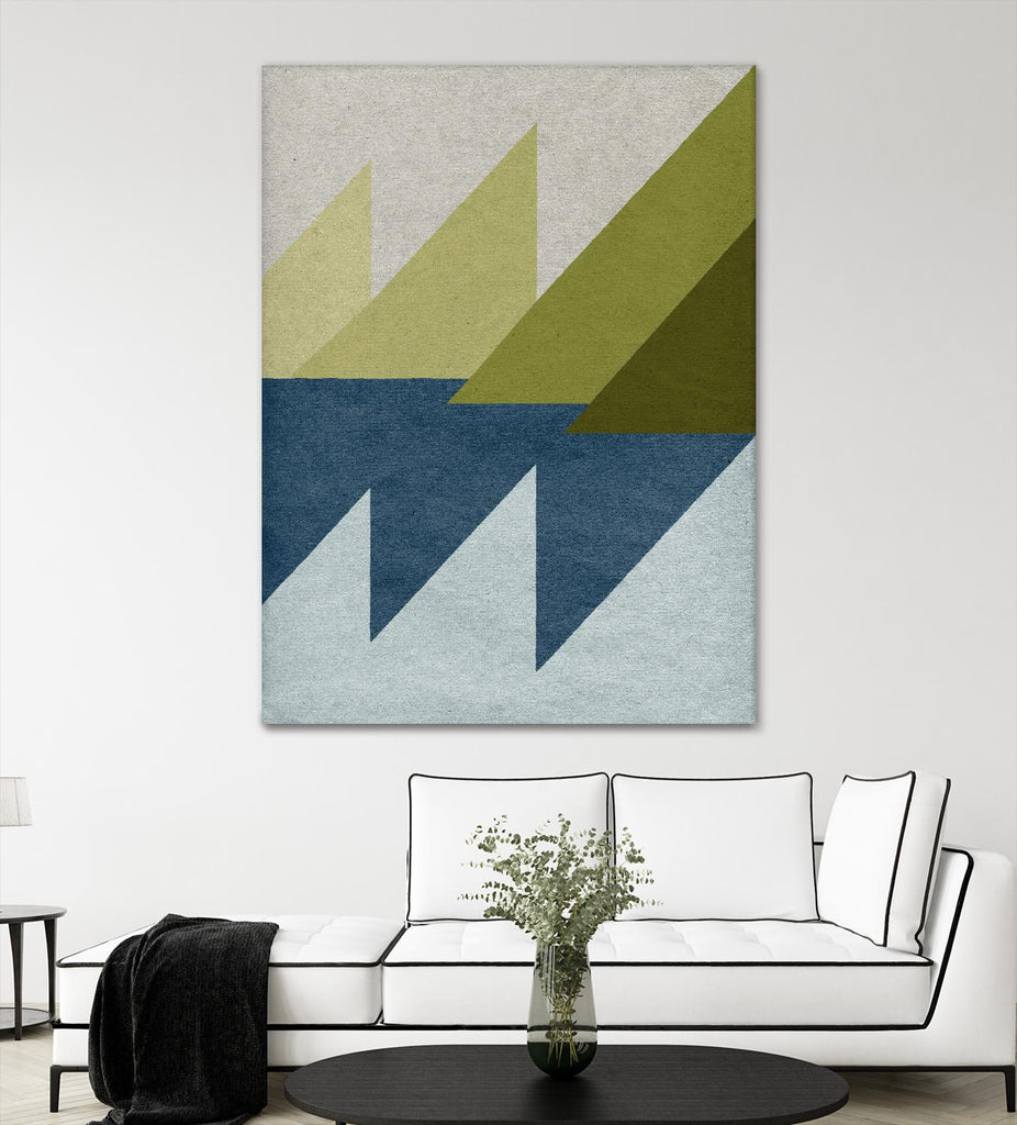 New Linen Geometrics D by GI ArtLab on GIANT ART - blue abstract