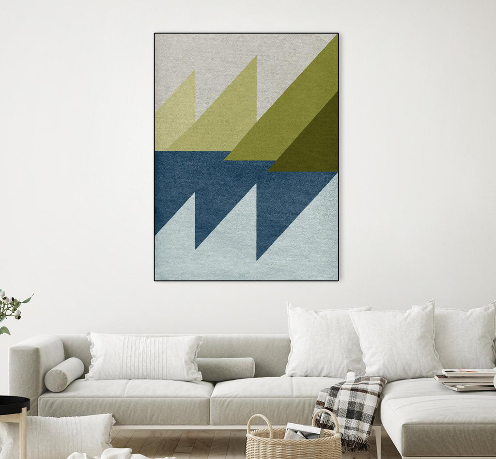 Nouveau lin géométrique D par GI ArtLab sur GIANT ART - bleu abstrait