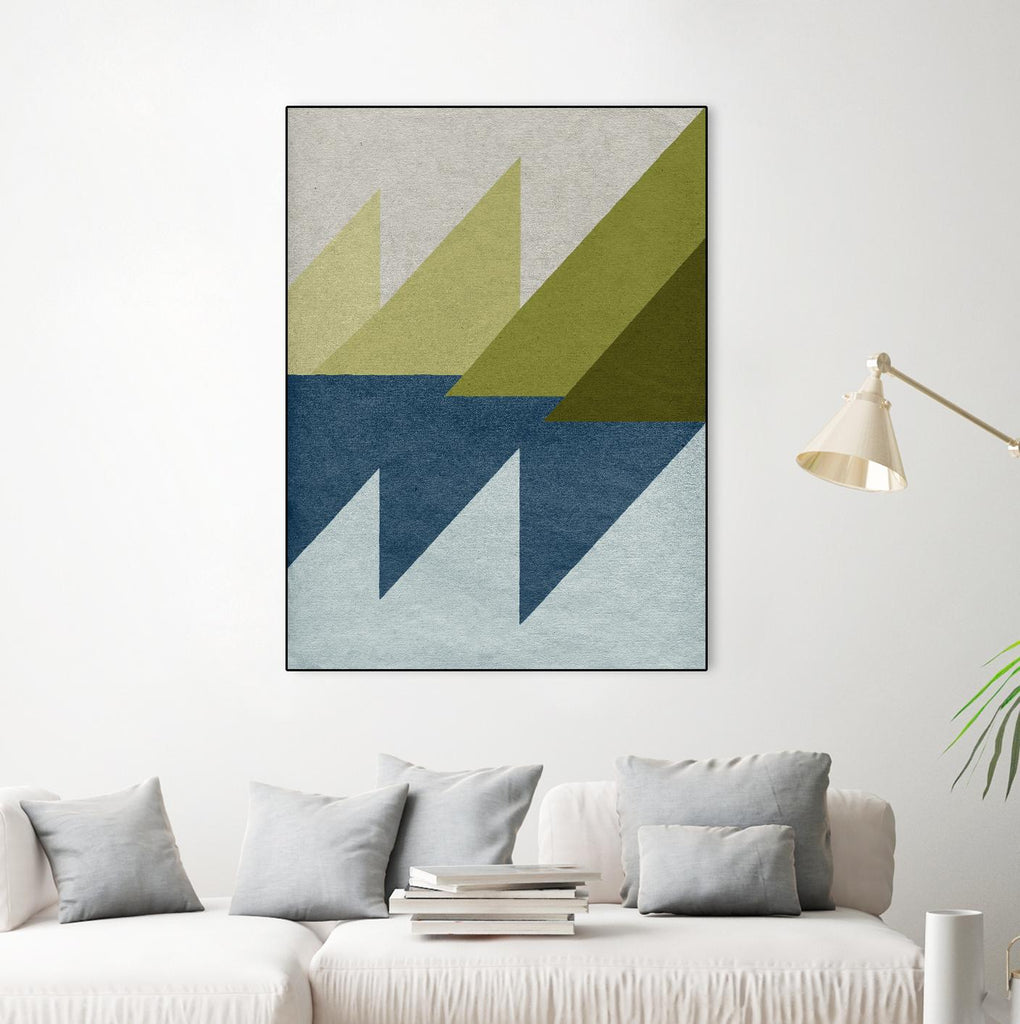 New Linen Geometrics D by GI ArtLab on GIANT ART - blue abstract