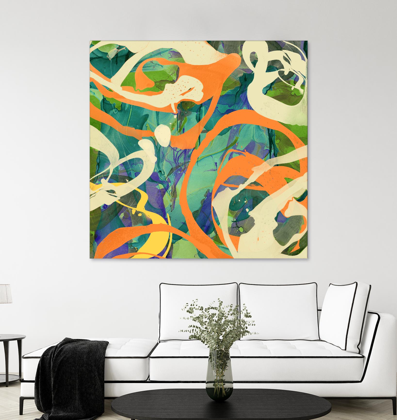 Swirls in Motion by THE Studio on GIANT ART - green abstract