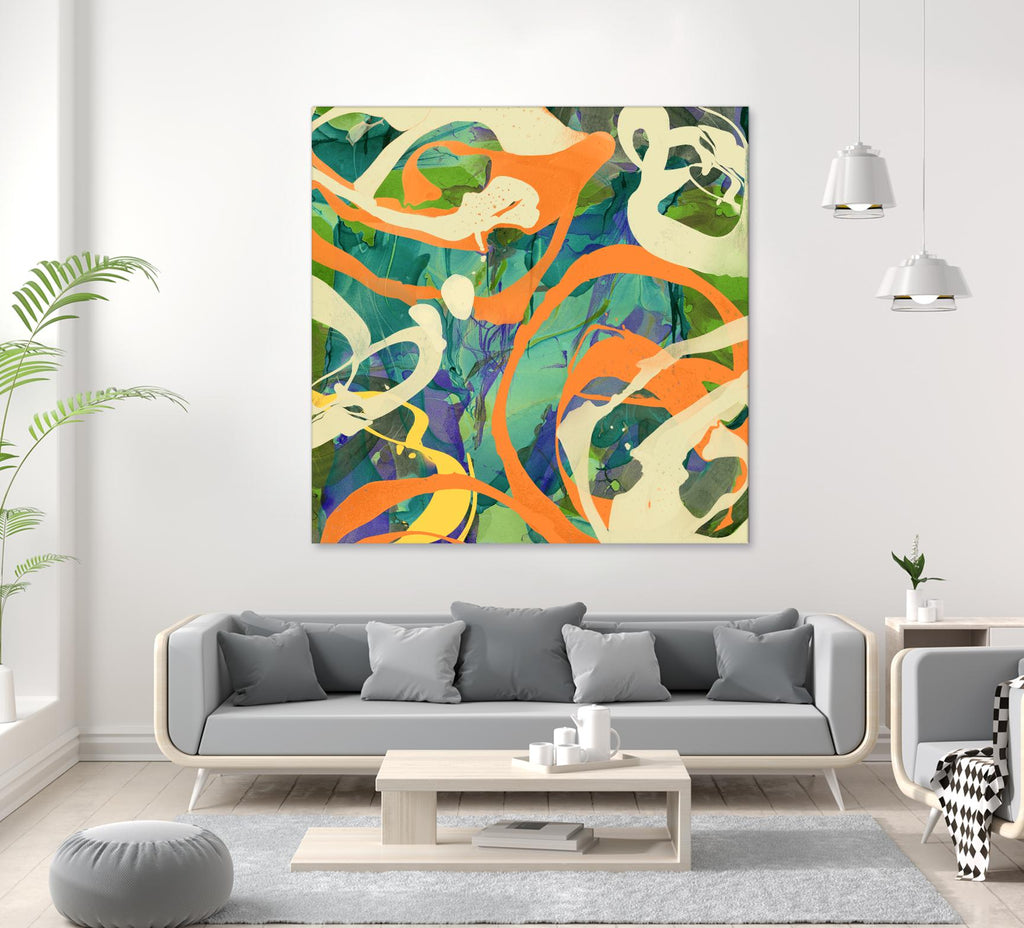 Swirls in Motion by THE Studio on GIANT ART - green abstract