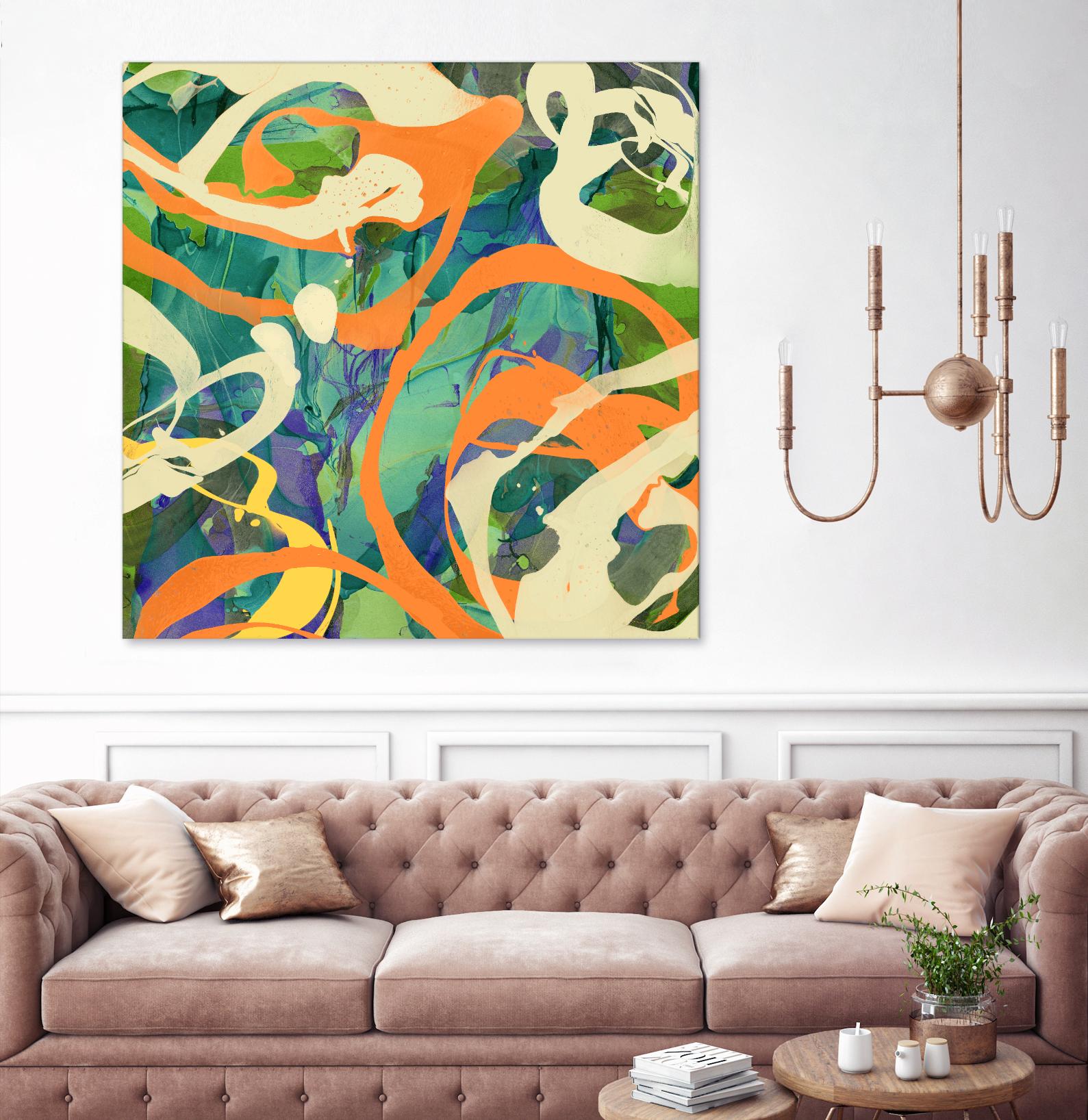 Swirls in Motion by THE Studio on GIANT ART - green abstract