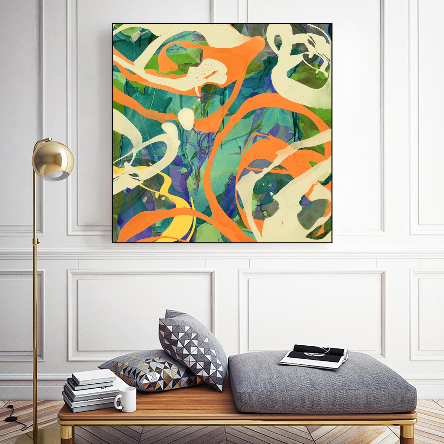 Swirls in Motion by THE Studio on GIANT ART - green abstract