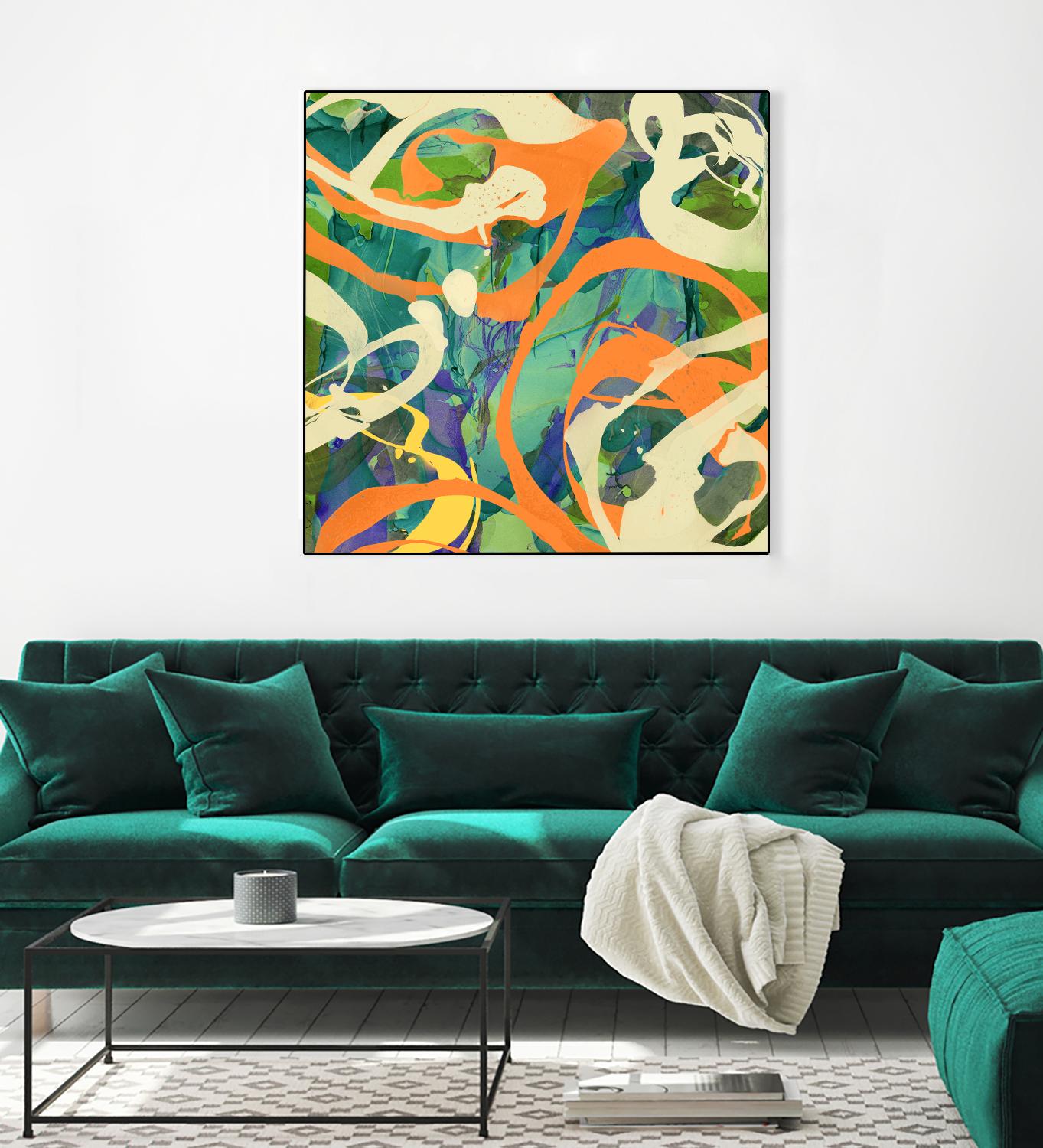 Swirls in Motion by THE Studio on GIANT ART - green abstract